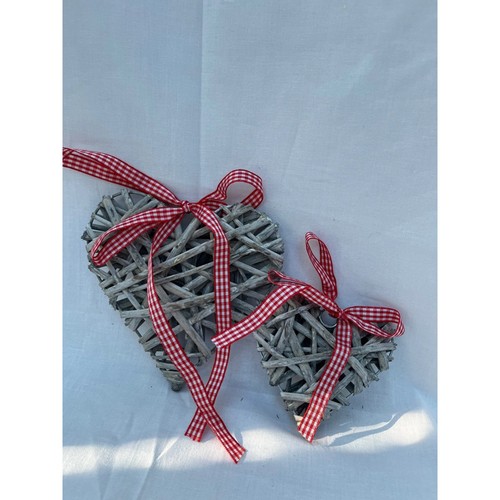 Grey wicker hearts - hearts, and