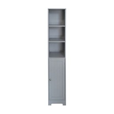 Bathroom Tall Cabinet Storage Cupboard Tallboy Free Standing Wooden Furniture