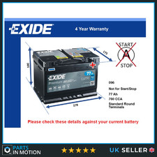 Car Battery EA770 Exide 096
