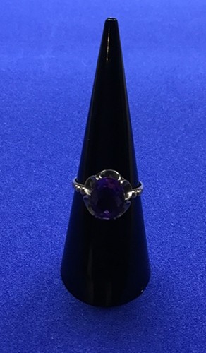 Vintage 9ct gold amethyst ring - gold,
