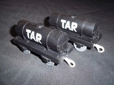 TWO RARE TOMY ROLLING STOCK TAR TANKERS
