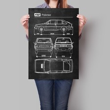 FSO Polonez Poster Retro Car Patent Blueprint