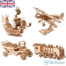 IQ Wooden Model Kits DIY 3D Laser Cut Plywood Self Assembly Fun Puzzle Skill Toy