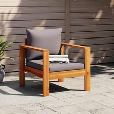 WALPLUS Garden Chair with Cushions Solid Wood Acacia