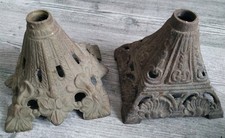 2x Large Cast Iron Oil Lamp