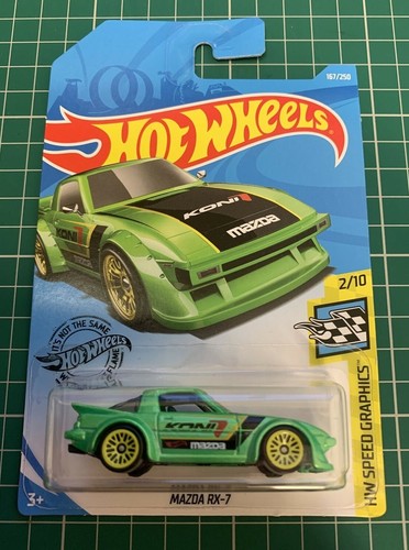 Hot wheels mazda rx7 green - wheels,