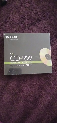 5pack tdk rewritable cd - cd-rw,