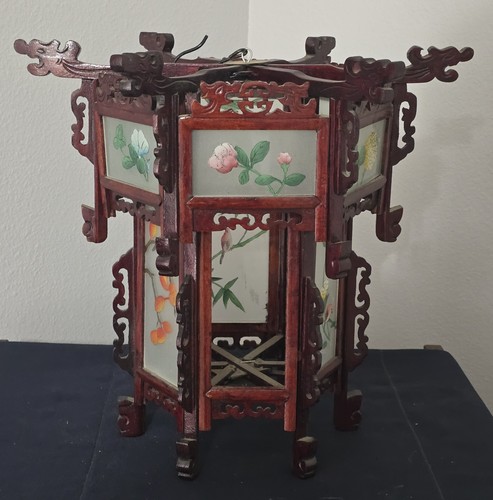 Vintage chinese wood lantern - chinese,