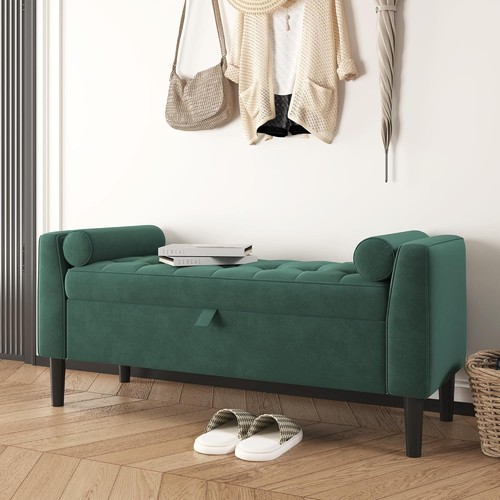 Velvet upholstered bench - upholstered,