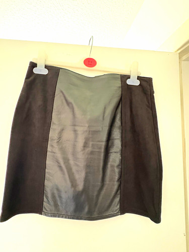 Black faux leather - leather, mini