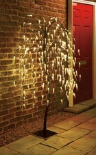 5Ft Weeping Willow Tree 240 Green/Warm White LED Light 8 Function Christmas Deco