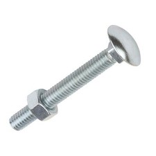 M12 COACH BOLTS CUP SQUARE CARRIAGE BOLTS, NUTS & WASHERS ZINC BZP DIN603/555 