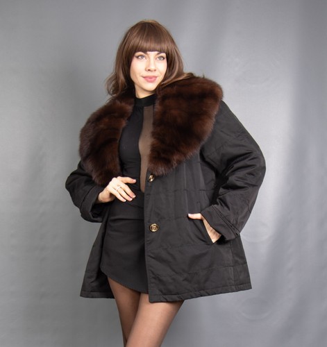 16718 glamorous coat with real - coat,