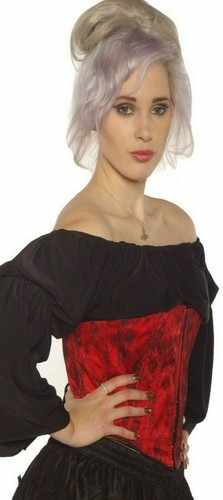 Corset red basque under - red,