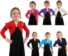 GIRLS RUCHED SLEEVE BOLERO