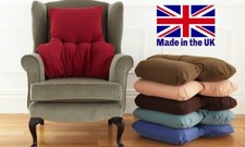 BACK & LUMBAR SUPPORT CUSHION - Microfibre Cover / Choice of Colour - MADE IN UK