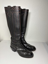 Tall Paul Bond Western Custom Men's Boots 11AA Narrow shaft Blk leather C Desc-E