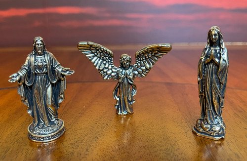 Brass catholic statue - brass,