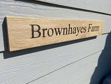 Personalised Carved House Wooden Oak Sign Wood Engraved Name Plaque Outdoor