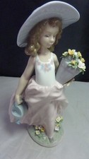 LLADRO "A Wish Come True" 7676 Girl with Flowers and Watering Can Retired-No Box