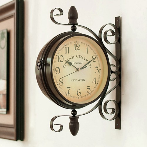 Black wall clock - black,