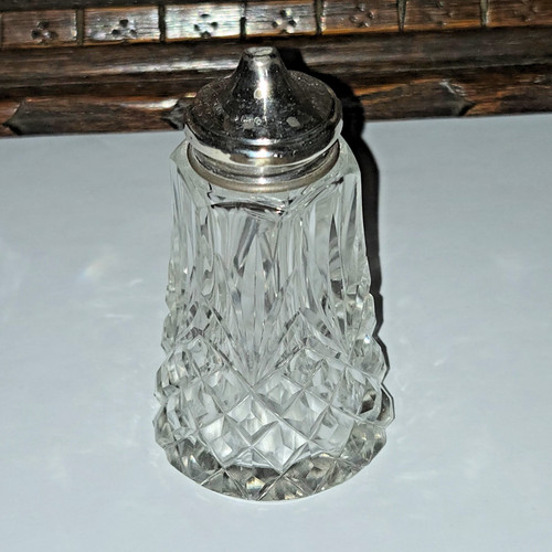 Antique cut glass salt - cut-glass, shaker