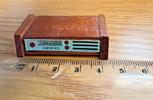 Lundby vintage wooden radio - , in