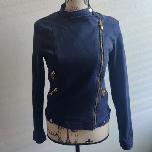Zara navy blue zip fall - navy,