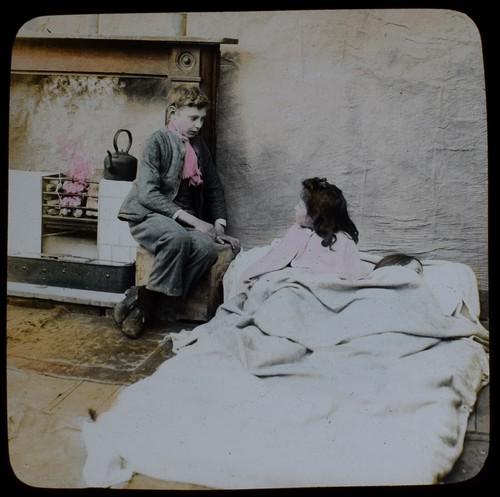 Children talking c1910 antique - children,