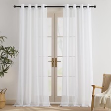 Curtain White Sheer 260cm High Living Room Curtains with Eyelets Voile Gardi...