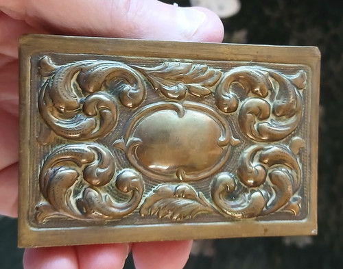Large repousse design brass - design,