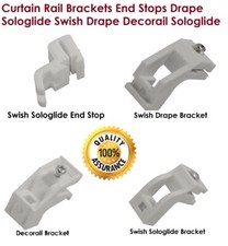 CURTAIN Rail BRACKETS End Stops Drape Sologlide Swish Drape Decorail Sologlide.