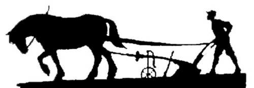 Horse drawn plough weathervane - drawn,