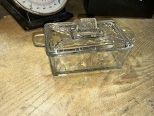 Vintage Patterned Glass Butter