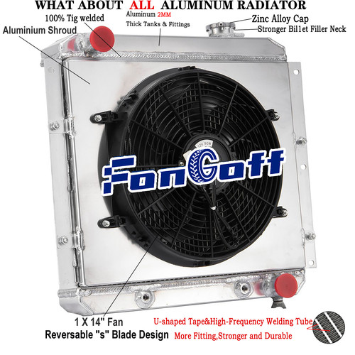 Row radiator shroud fan for - radiator,