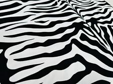 Zebra Spine Print Fabric Animal Stripes Cotton Black Red Brown 140cm Wide Black