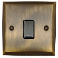 G&H SAB305 Spectrum Plate Antique Brass 1 Gang Intermediate Rocker Light Switch