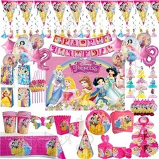 Disney PRINCESS Birthday Party Supplies Tableware Girls Decorations & Balloons
