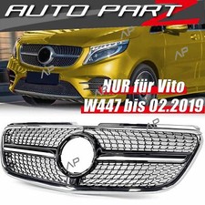 Front Grille Grill Diamond Black For Mercedes Benz Vito W447 2014-02/2019