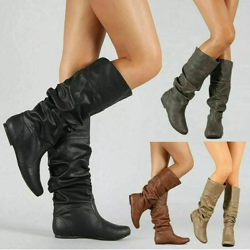 Ladies mid calf boots - boots, slouch