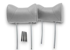 Headrests Rabbit Ear Front With Mounting Gray Faux Leather For Mercedes W107