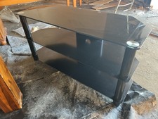 Black Glass Corner TV Stand – 3 Tier – Modern & Sturdy