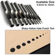 Sharp Hollow Hole Punch Tool Heavy Duty Iron Leather Fabric Gasket 0.5mm - 10mm