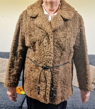 Vintage 80s brown Real fur
