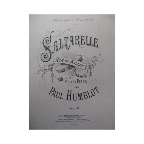 Humblot paul saltarelle piano - humblot,