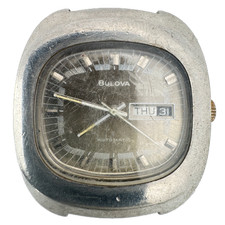 Vintage 39mm Bulova Day Date 17J Men's Automatic Wristwatch A. Schild/11BSACB