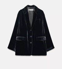 ZARA Silk Velvet Grey Blazer