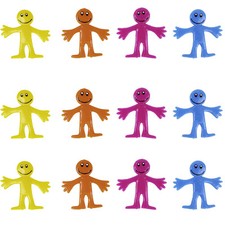 12 Stretchy Men Smile Man Party Bag Fillers Kids Gifts Sticky Loot Toys Assorted