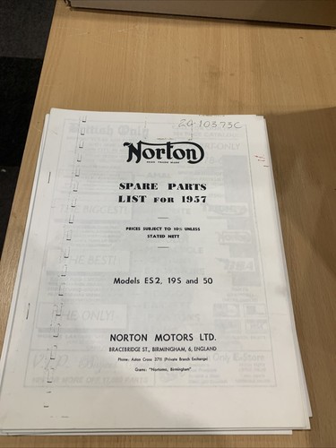 Norton es2 19s 1957 spare - 19s,