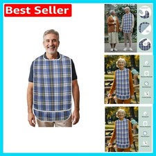 Elegant Adult Bib for Eating - Reusable Clothes Protector with Crumb Catcher